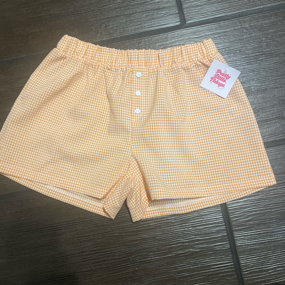 Gingham Orange Women's Shorts